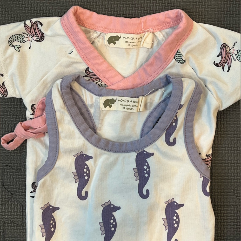 Bundle set of 2 Monica + Andy newborn outfits